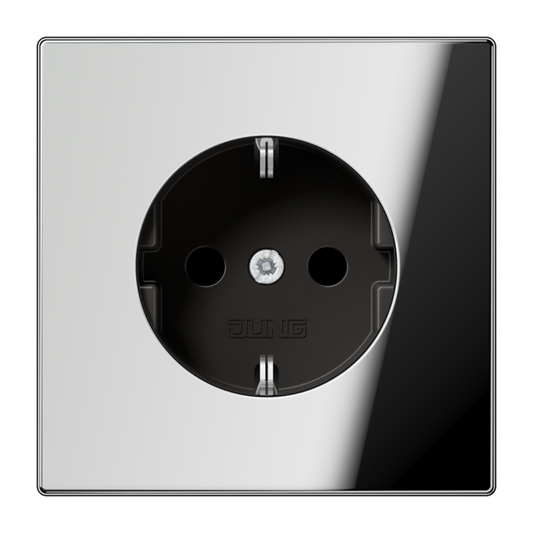 Metāliskā Rozete ar bērnu aizsardzību, hroms, LS990