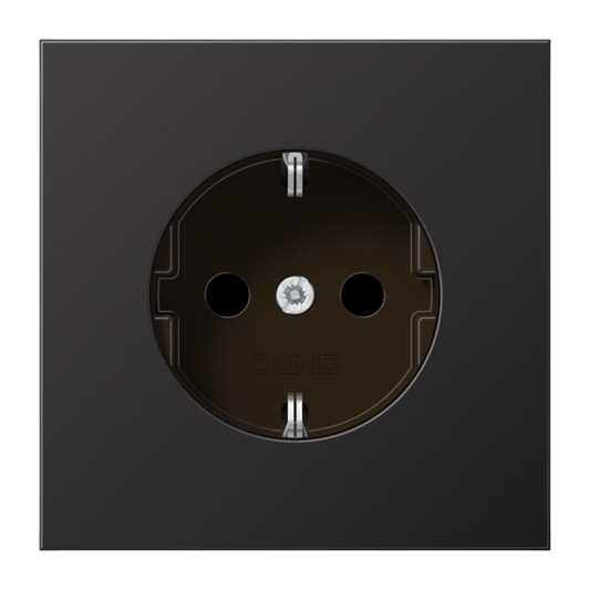 Metāliskā Rozete ar bērnu aizsardzību, tumša (alumīnija lakota), LS990