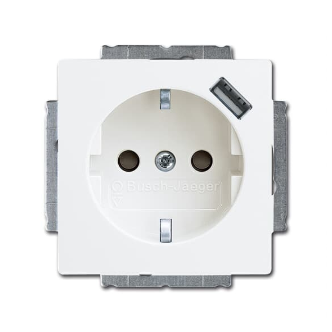 Kontaktligzda a/z ar USB-A ligzdu, mehānisms, balta, Basic 55