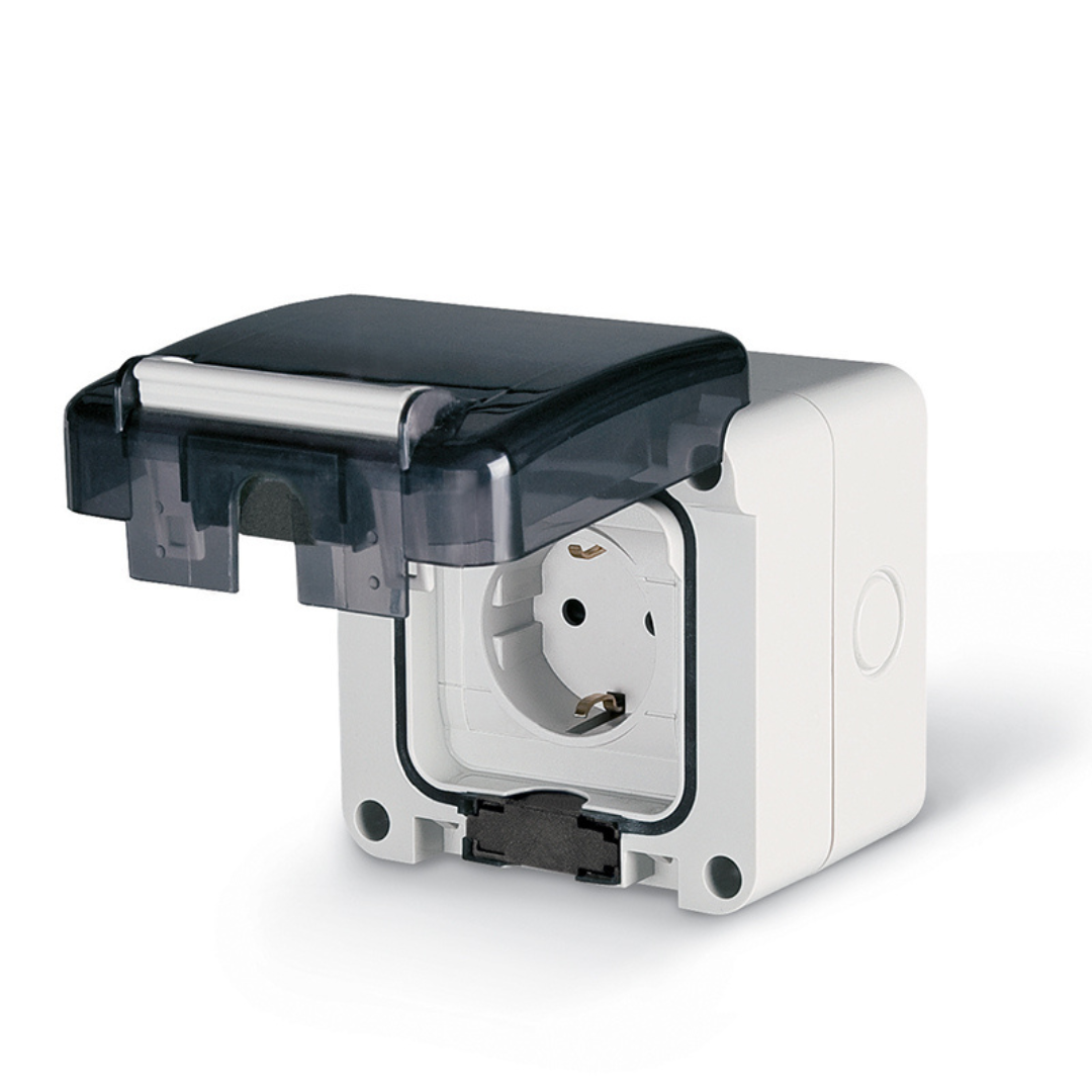 Rozete a/z, virsapmetuma, 230V, 16A, IP66, UNEL, 95x95mm, PROTECTA