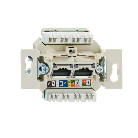 DATA kontaktligzda UAE 2xRJ45 CAT6, mehānisms z/a, SIEMENS Delta