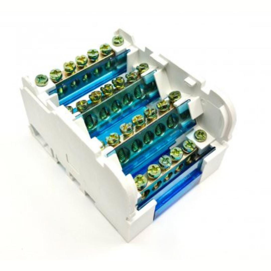 Sadales spaiļu bloks uz DIN sliedes, 4x7, 125A/500V, DB407, VEXEN