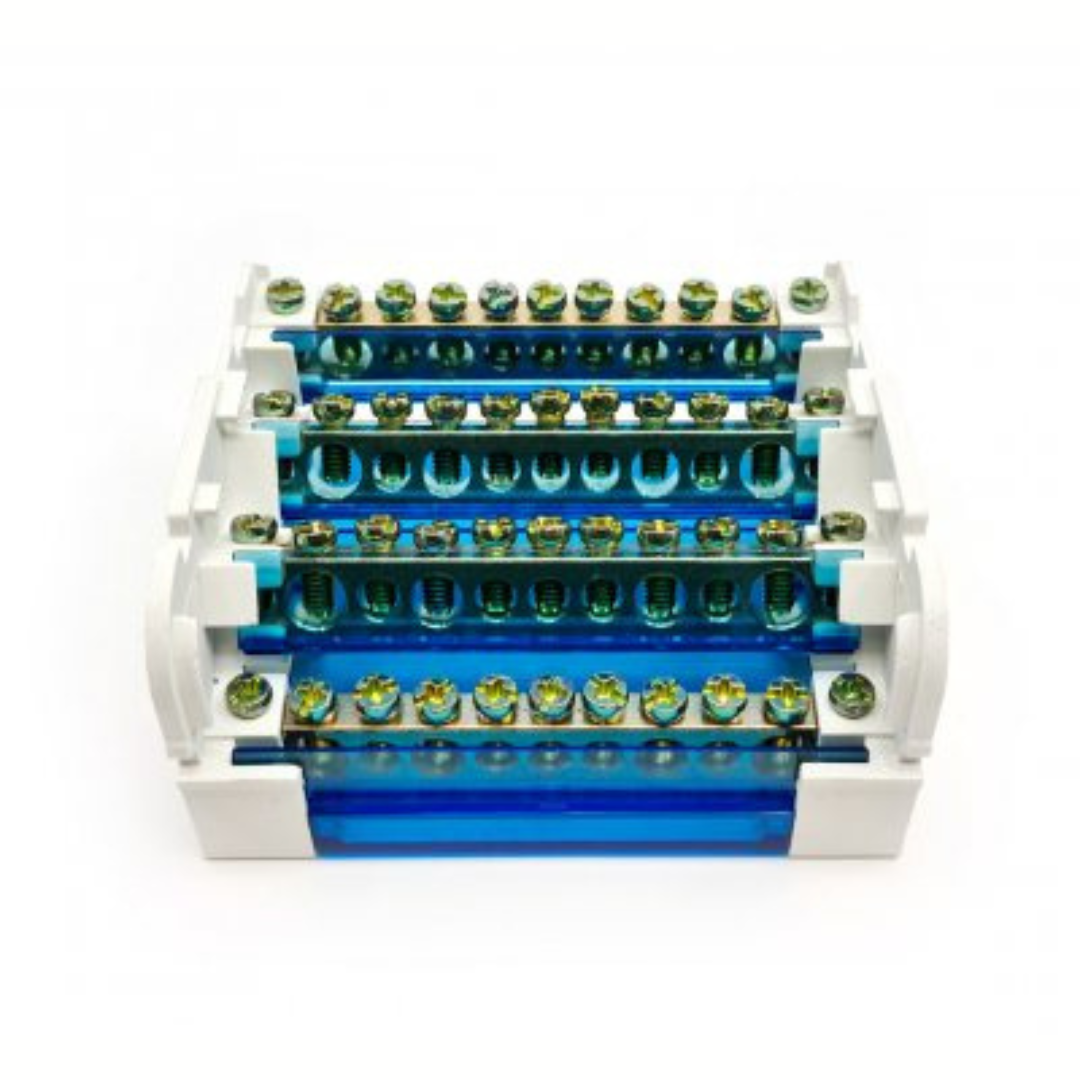 Sadales spaiļu bloks uz DIN sliedes, 4x11, 125A/500V, DB411, VEXEN