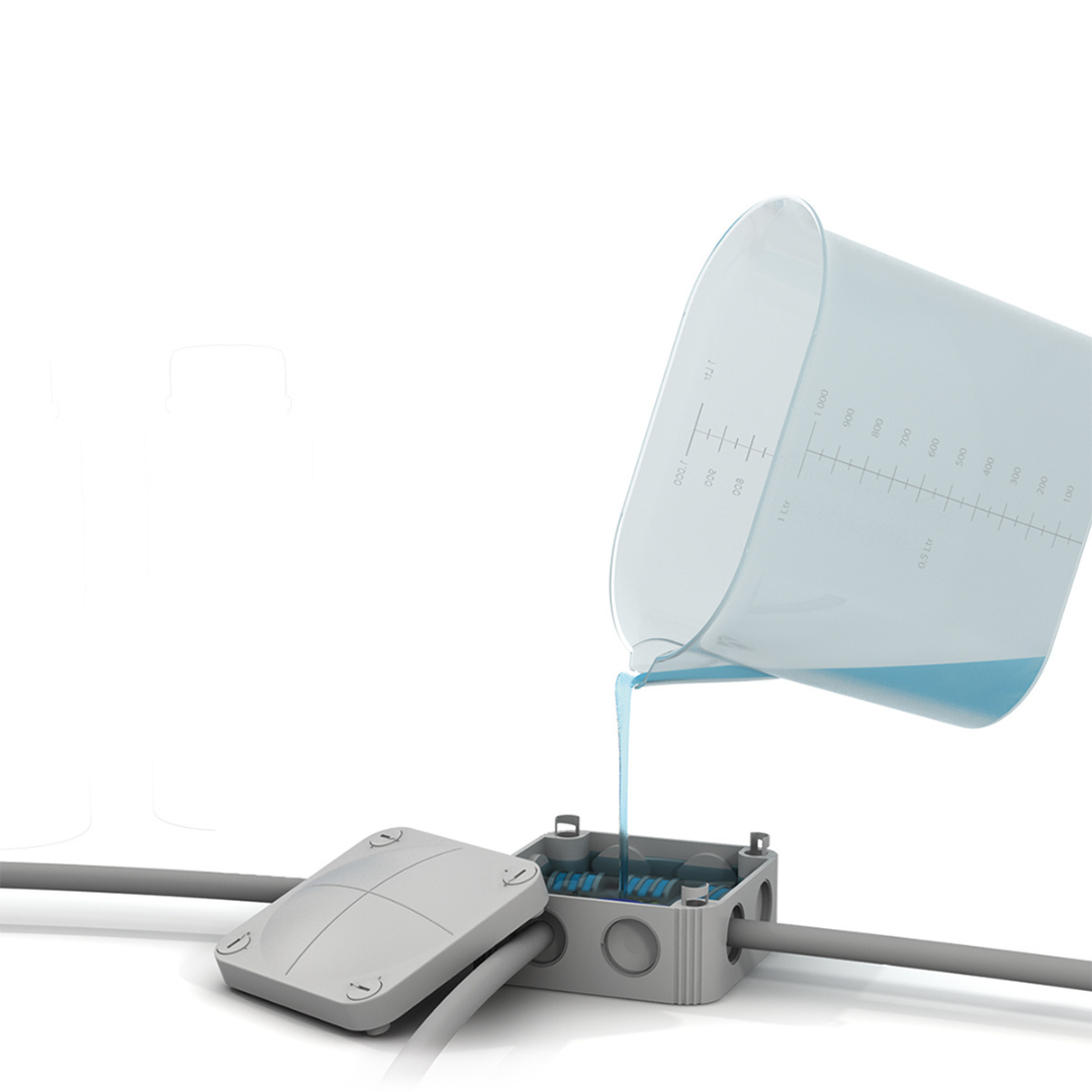 Ātri cietējošs divu komponentu elektroizolācijas gēls 0.5L+0.5L pudelēs + tvertne, 1L, MPGEL, Etelec