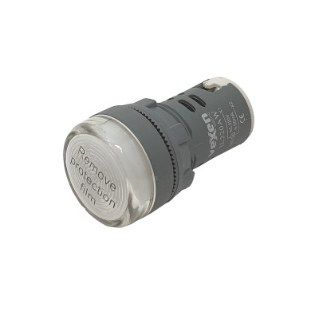 LED balta indikācijas signāllampa, 230V, AC, cauruma diametrs - 22.5mm, IL220AW, Vexen
