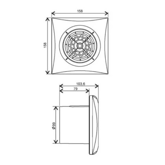 Ventilators SILENT 100 CZ ar gultņa motoru un vārstu, balts, 220-240V, paredzēts likt iekšā 100mm caurumā, S&P