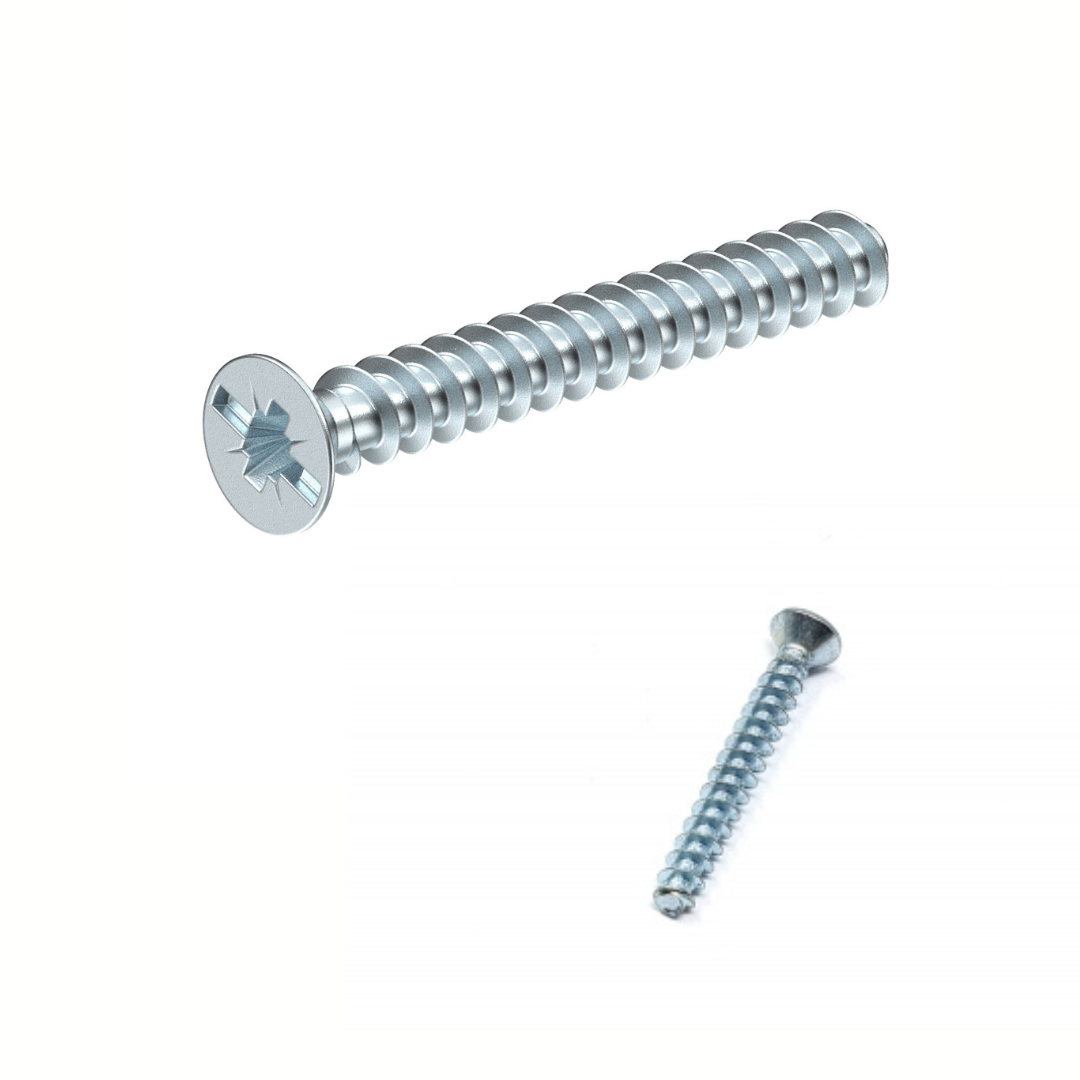 Skrūves instalācijas kārbām 3.2x25mm cinkotas ar plakanu galviņu, 100 gab., Pollmann