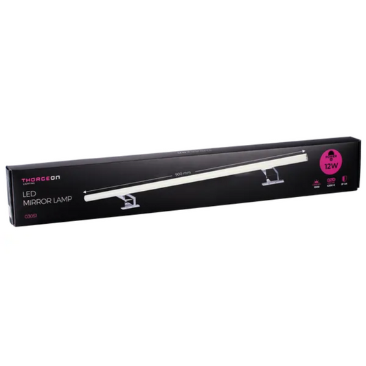 Gaismeklis LED spogulim, 12W, 1000lm, 90cm, IP44, hroms, THORGEON