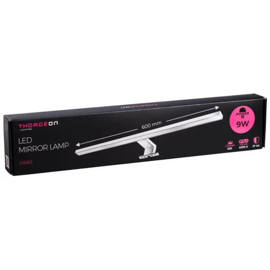 Gaismeklis LED spogulim / gleznai, 9W, 635lm, 60cm, IP44, balts, THORGEON