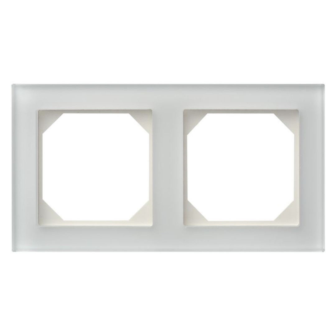 Rāmis stikla 2-vietīgs, balts, Liregus EPSILON