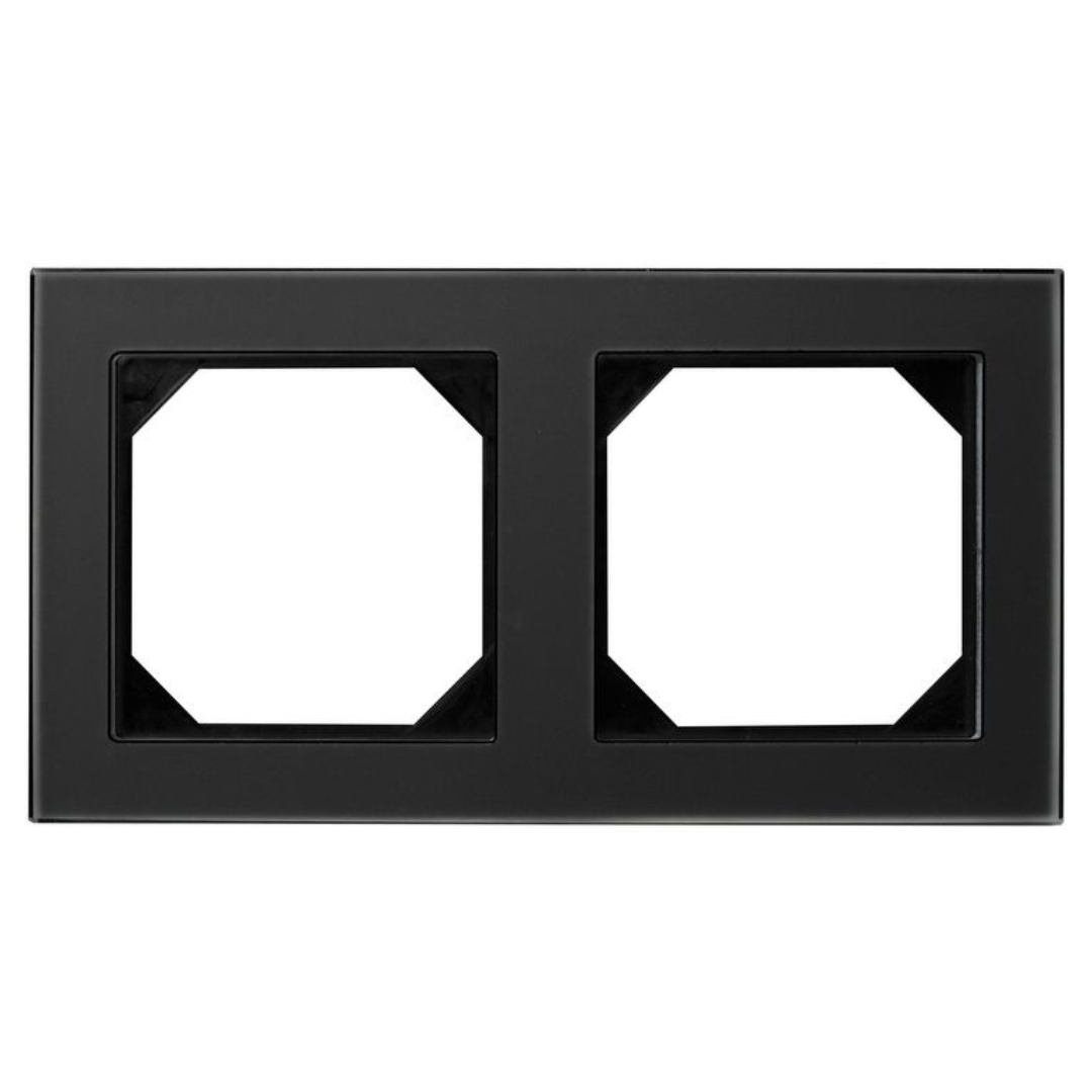 Rāmis stikla 2-vietīgs, melns, Liregus EPSILON