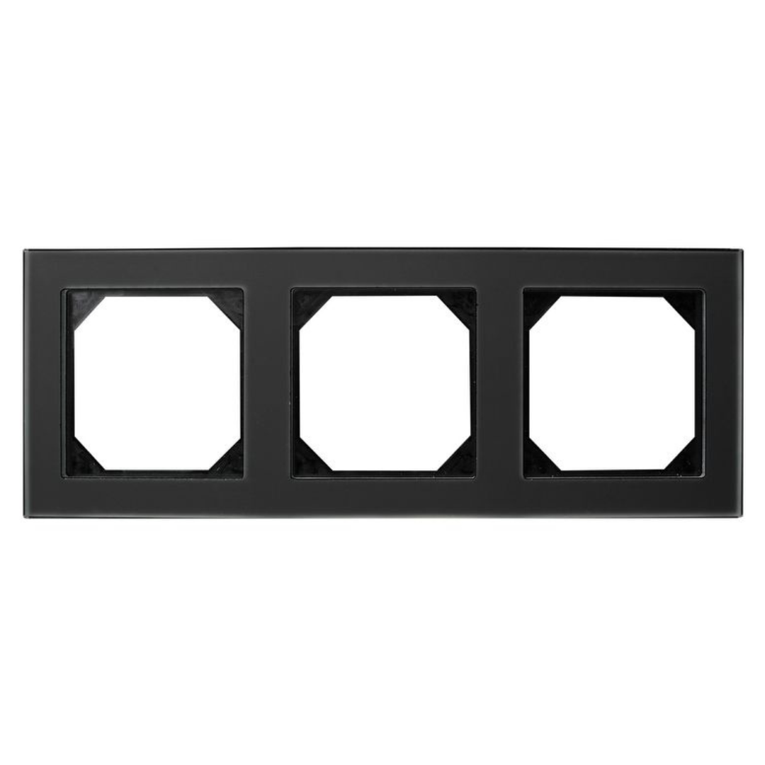 Rāmis stikla 3-vietīgs, melns, Liregus EPSILON