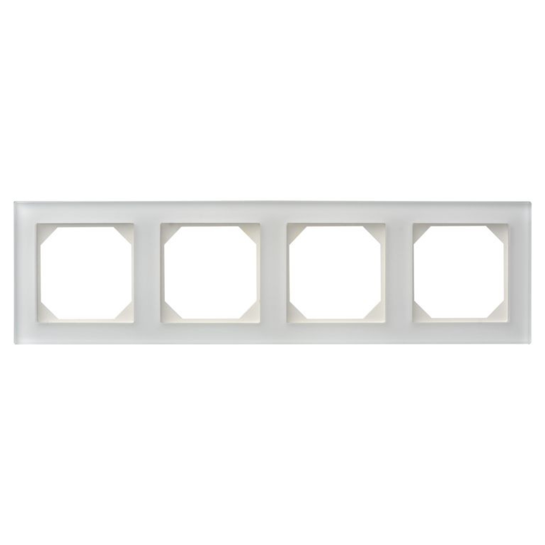 Rāmis stikla 4-vietīgs, balts, Liregus EPSILON