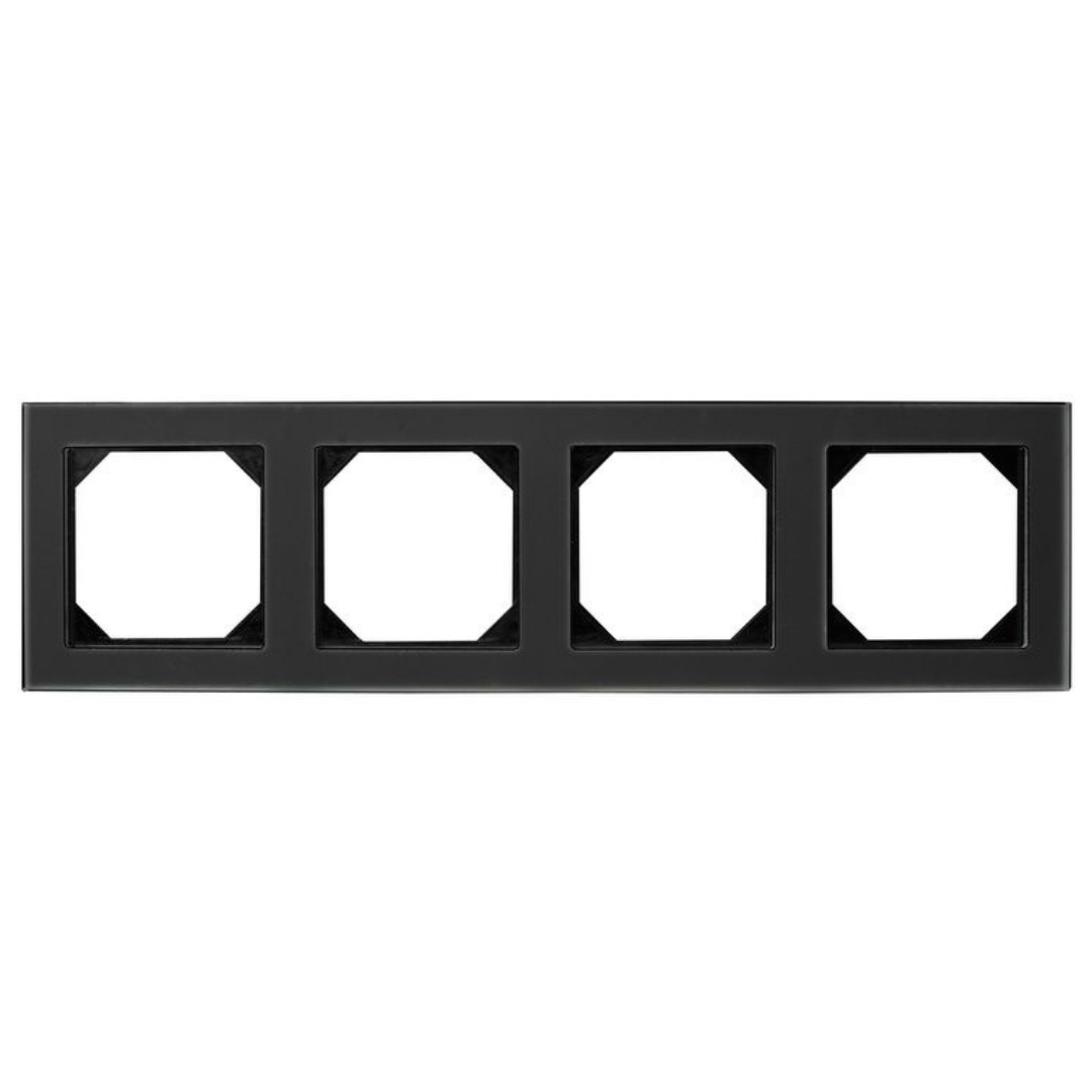 Rāmis stikla 4-vietīgs, melns, Liregus EPSILON