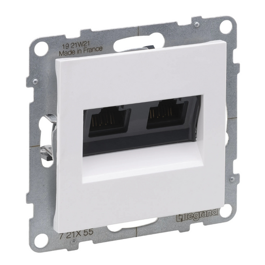 2xRJ45 datu kontaktligzda CAT6, balta, SUNO