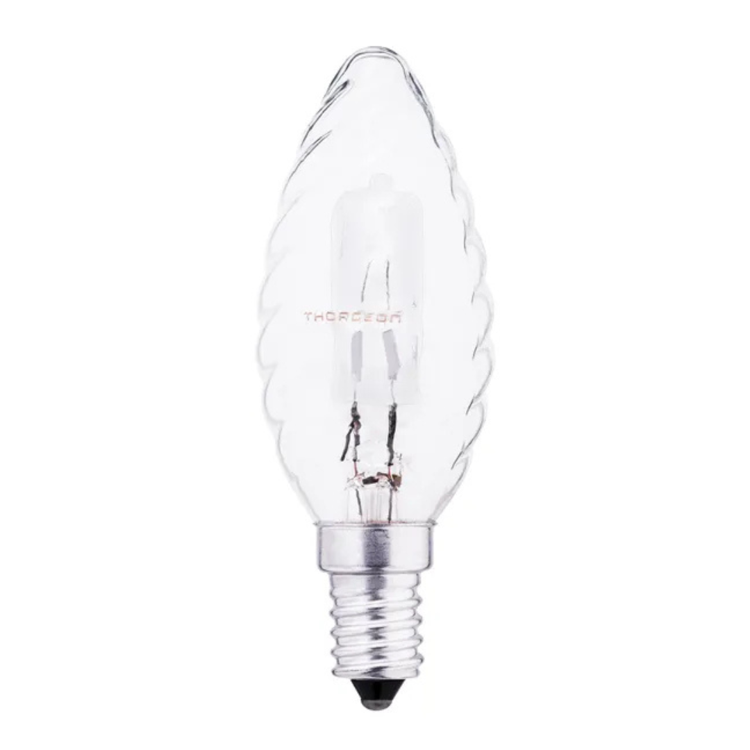 Halogēna spuldze svece E14, BF35, 28W, 240V, Twisted Clear THORGEON