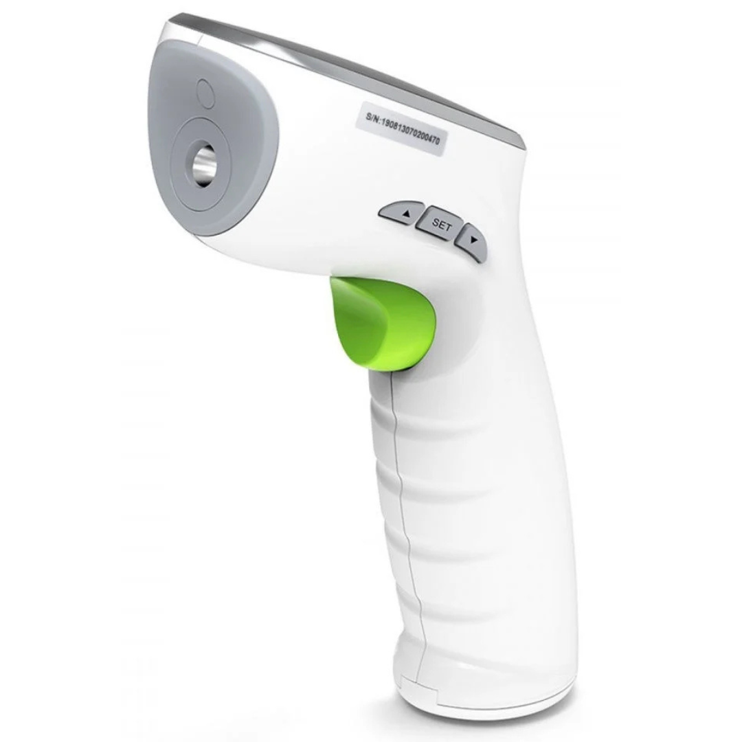 Bezkontakta medicīnas, infrasarkanais cilvēka ķermeņa termometrs ar 3 krāsu indikāciju, pieres, ar baterijam komplektā (2xAAA), Promedix PR-960 / YK-IRT2