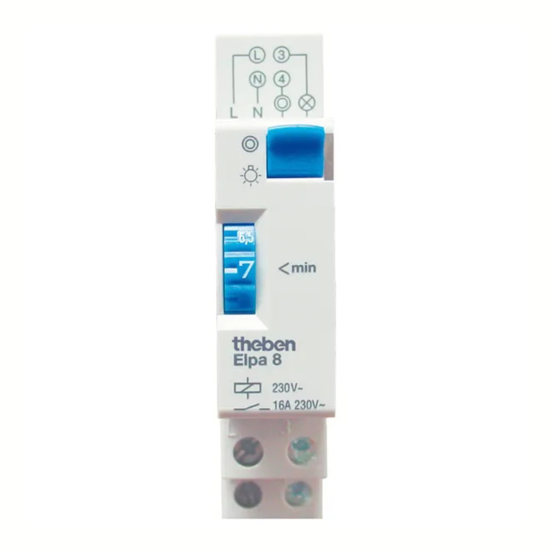 Kāpņu telpas laika slēdzis ELPA 8, VDE, AC, 230V, 16A, 2300W, THEBEN