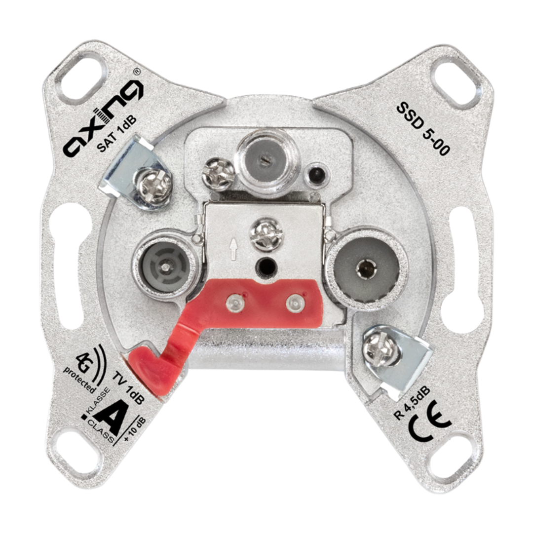 SAT-TV-R kontaktligzdas gala, mehāmisms z/a, 1.0 dB, 5...65MHz, SSD 5-00