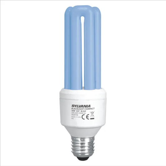 Kompaktā ultraviolēta luminiscences spuldze, UV, E27, 20W, BL368, 220-240V, MINILYNX, Sylvania