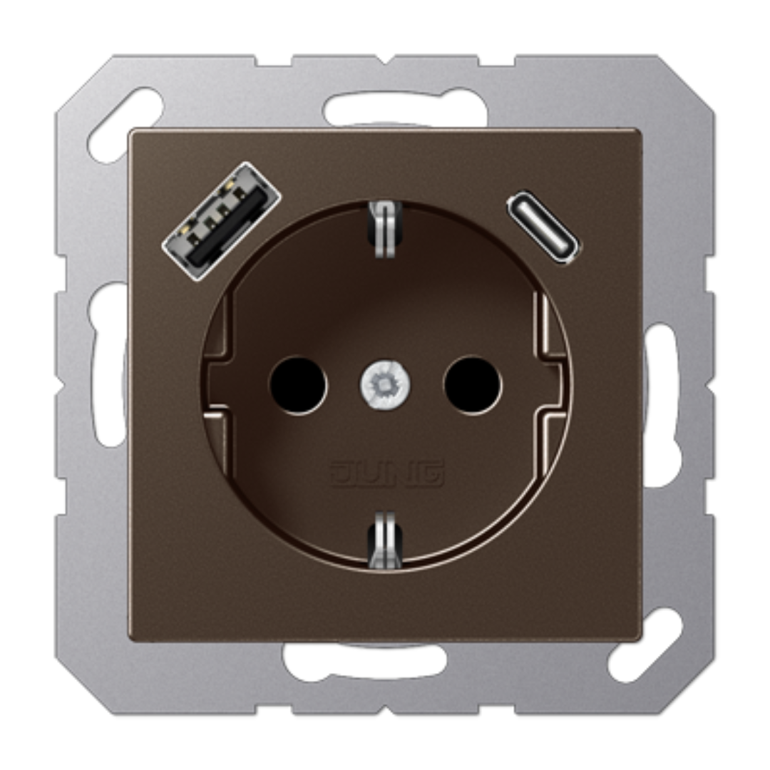 Rozete ar USB-C + USB-A ligzdu, mokas krāsa, A500