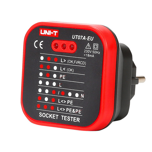 Kontaktligzdas tīkla testeris UT07A-EU, UNI-T