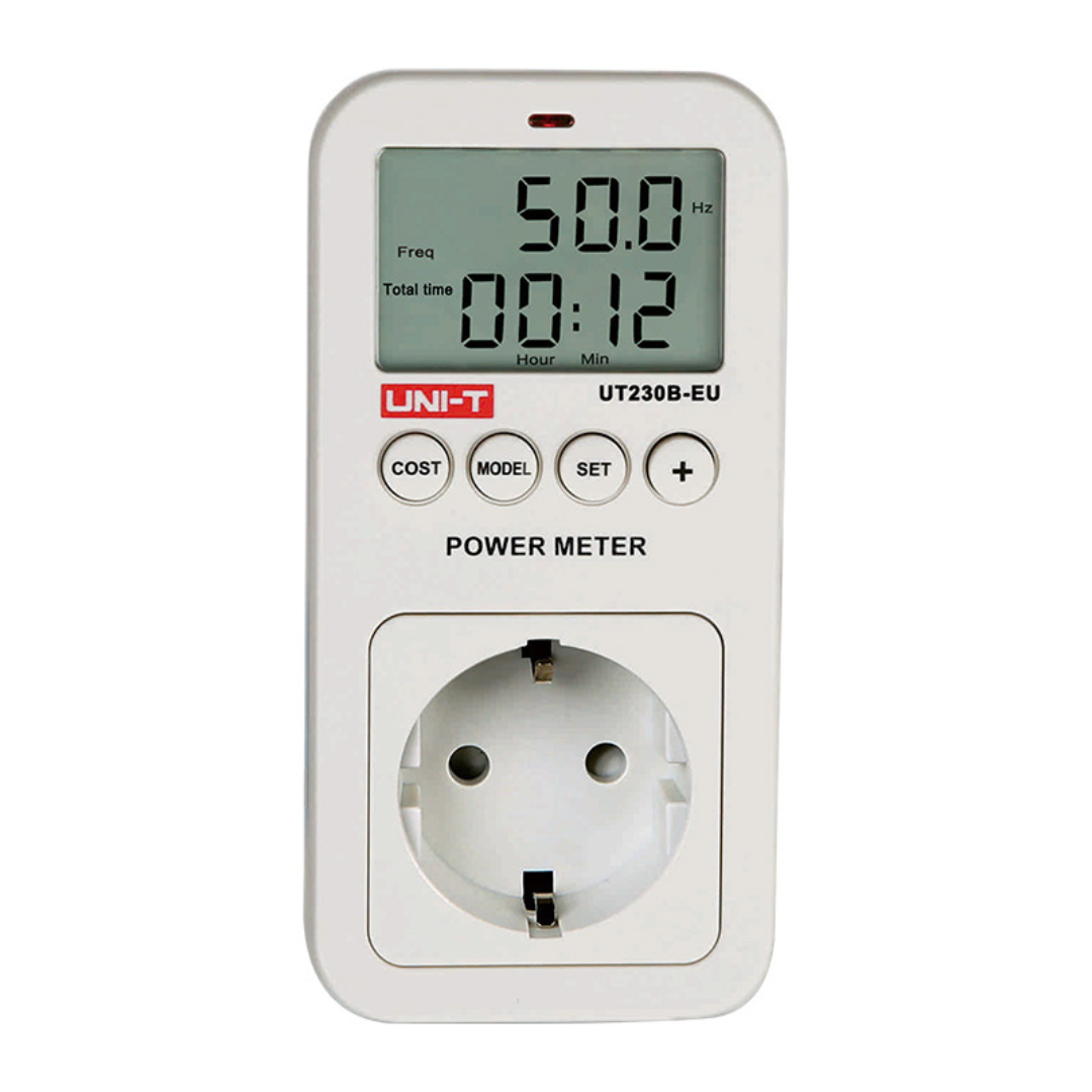 Elektroenerģijas skaitītājs rozetē, 1F, 16A, LCD displejs, UT230B-EU, UNI-T