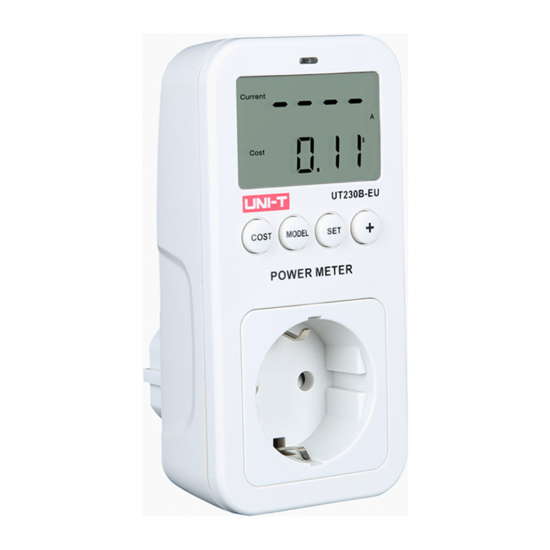 Elektroenerģijas skaitītājs rozetē, 1F, 16A, LCD displejs, UT230B-EU, UNI-T