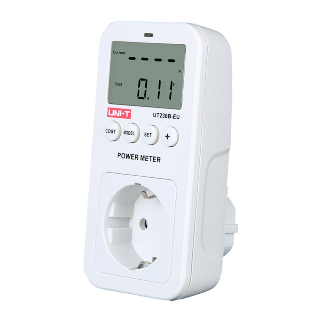 Elektroenerģijas skaitītājs rozetē, 1F, 16A, LCD displejs, UT230B-EU, UNI-T