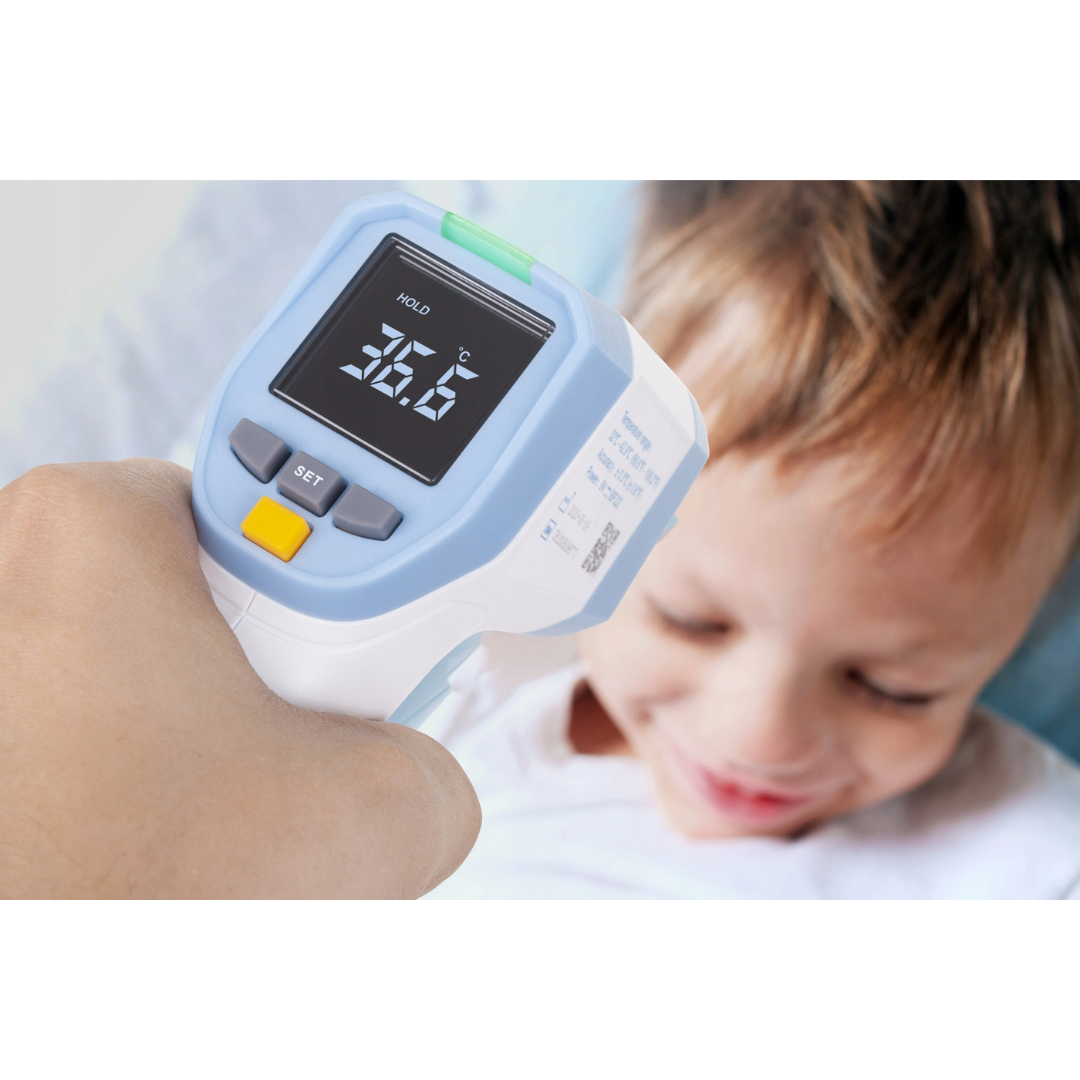 Bezkontakta infrasarkanais cilvēka ķermeņa termometrs, pieres, ar bateriju komplektā (1xKrona 9V), UT305H, UNI-T