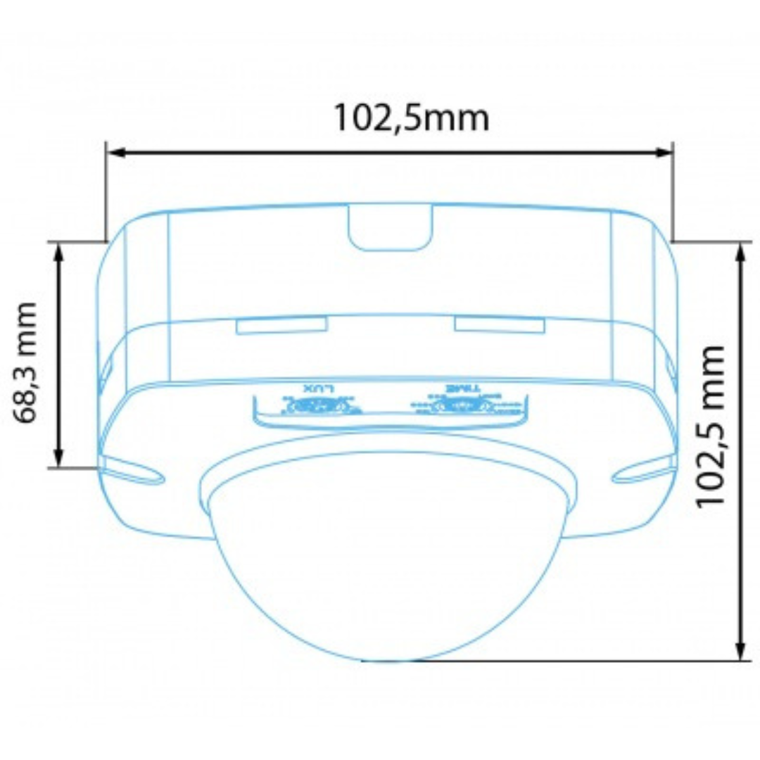 Klātbūtnes sensors balts, virsapmetuma, 360 grādi, 20m diametrs, IP65, 2000W, ALIO PRO PS-360-20IW, VEXEN