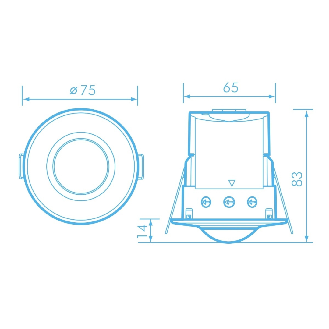 Klātbūtnes sensors z/a 360°, 10m, 2000W, IP44, balts, SENSA PRO, Vexen