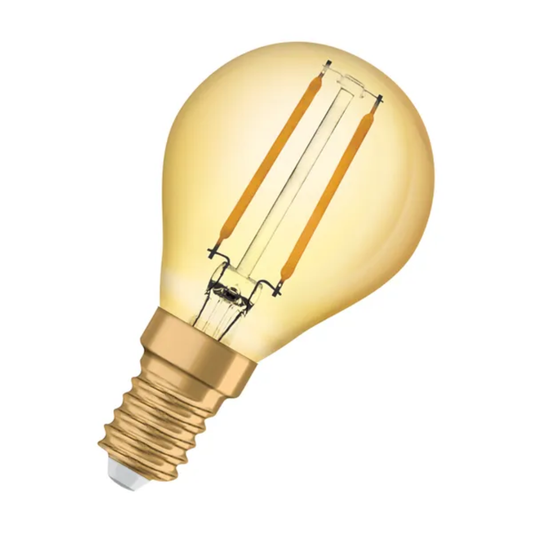 LED spuldze Filament, Vintage 1906®, Gold, 2.5W, E14, 2400K, 220lm, P45, OSRAM