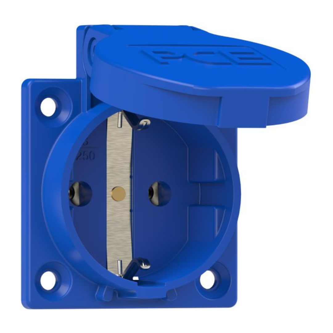 Kontaktligzda sadalēm / paneļu, zila, 16A, 220V, IP54, P-NOVA+, PCE