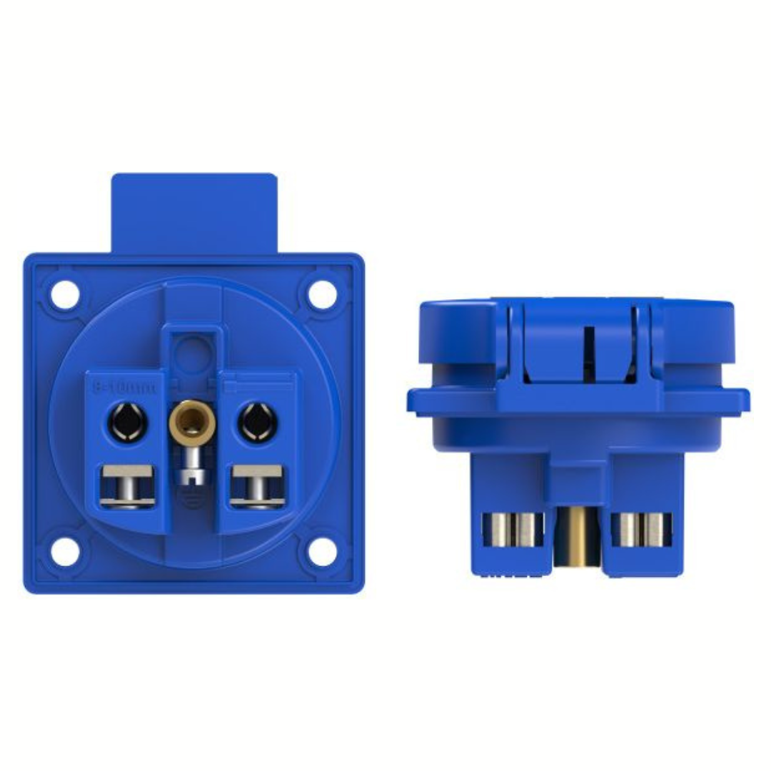 Kontaktligzda sadalēm / paneļu, zila, 16A, 220V, IP54, P-NOVA+, PCE