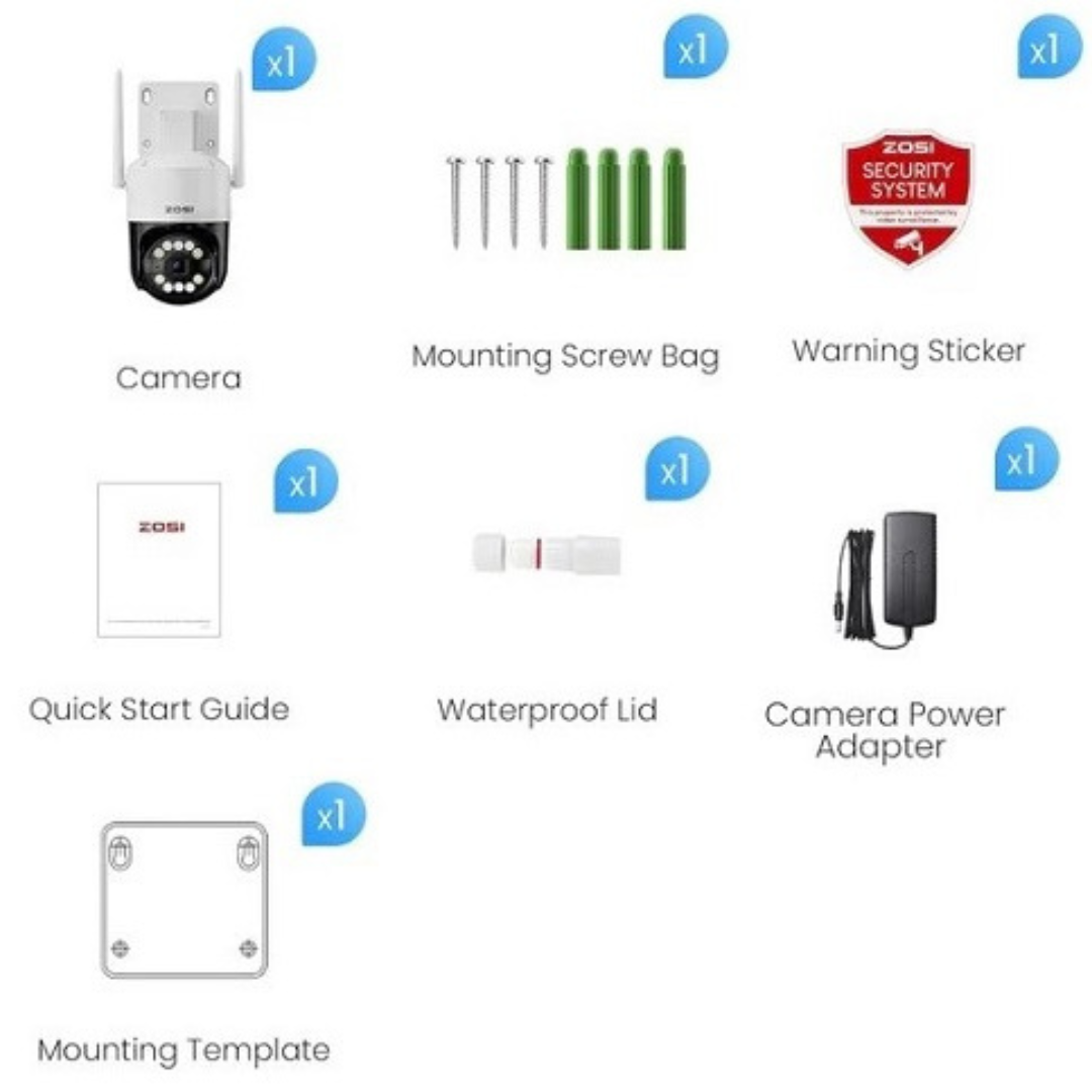 Viedā āra PT video kamera, 8MP, Wi-Fi 6