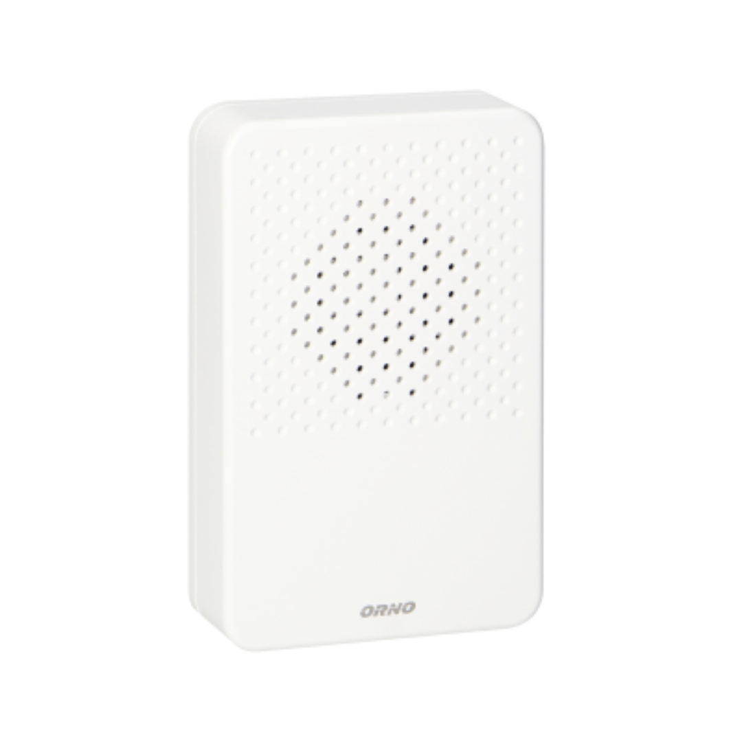 Durvju zvans vientoņu, LARK MAXI AC, 30-80dB, IP20, 105x163mm, balts, OR-DP-MR-161/W, ORNO