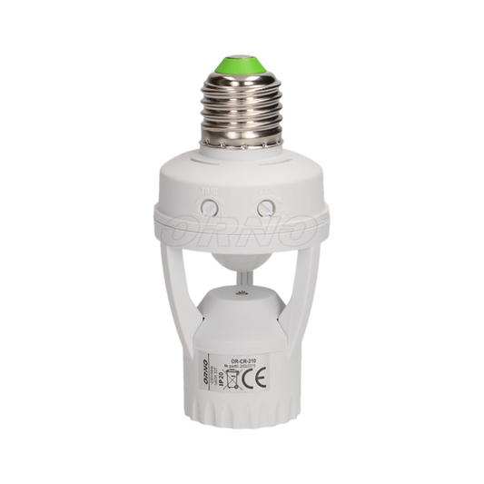 Patrona E27 ar kustības sensoru, var ieskrūvēt spuldzi līdz 60W, IP20, balta, OR-CR-210 (MS-2)