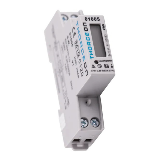 Elektroenerģijas skaitītājs ar MID sertifikātu 1F 50A LCD displejs, uz DIN sliedes