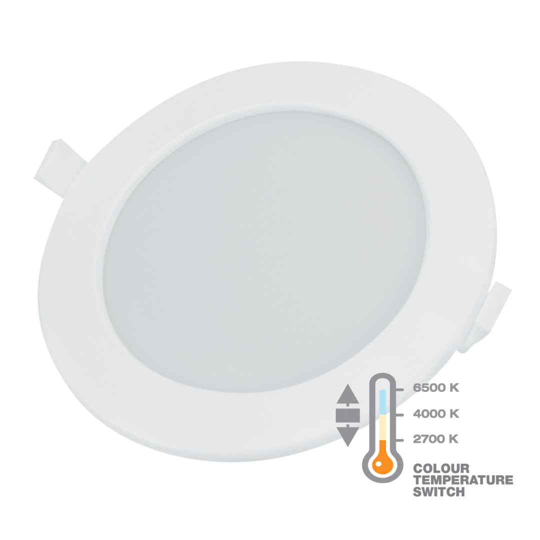 LED Gaismeklis iebūvejams apaļš, 12W, 900lm, CCT 2700/4000/6500K, 170mm
