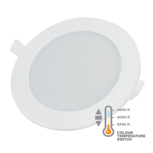 LED Gaismeklis iebūvejams apaļš, 12W, 900lm, CCT 2700/4000/6500K, 170mm
