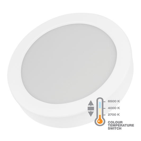 LED Gaismeklis virsapmetuma apaļš, 12W, 900lm, CCT 2700/4000/6500K, 177mm