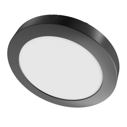 LED gaismeklis apaļš virsapmetuma, 24W, 4000K, 2500Lm, 225*30mm, melns