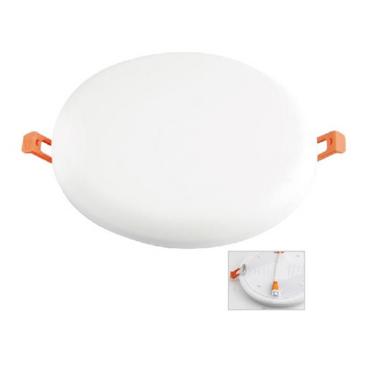 LED Gaismeklis iebūvejams apaļš, bez rāmja, 18W, 200-240V, 1600lm, 4000K, IP44, 120x16mm, balts