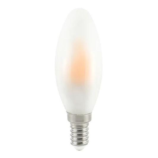 LED Spuldze ar sveču liesmas imitāciju, dekorācijas apgaismojums, matēts stikls, 0.5W, E14, siltais spektrs 1800K, 8lm, B35, 230-240V