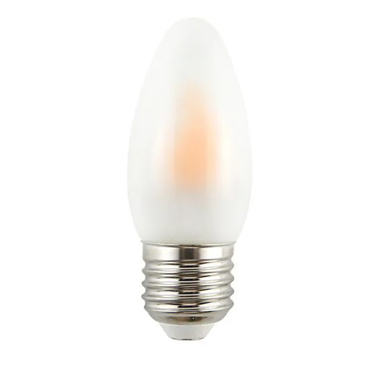 LED Spuldze ar sveču liesmas imitāciju, dekorācijas apgaismojums, matēts stikls, 0.5W, E27, siltais spektrs 1800K, 8lm, B35, 230-240V