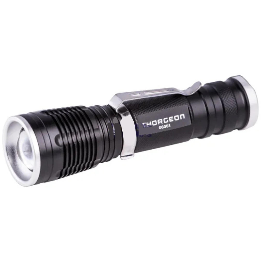 LED lukturis, 10W, 800Lm, IP44, iebūvēts akumulators 2300mAh, darbības laiks līdz 5 stundām, izgaismo līdz 300m, THORGEON