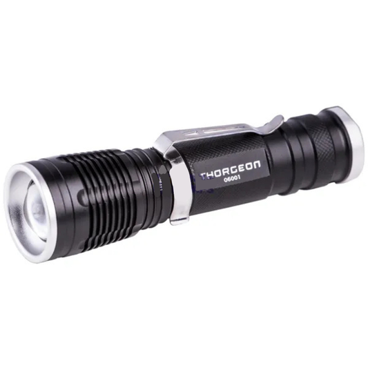 LED lukturis, 10W, 800Lm, IP44, iebūvēts akumulators 2300mAh, darbības laiks līdz 5 stundām, izgaismo līdz 300m, THORGEON