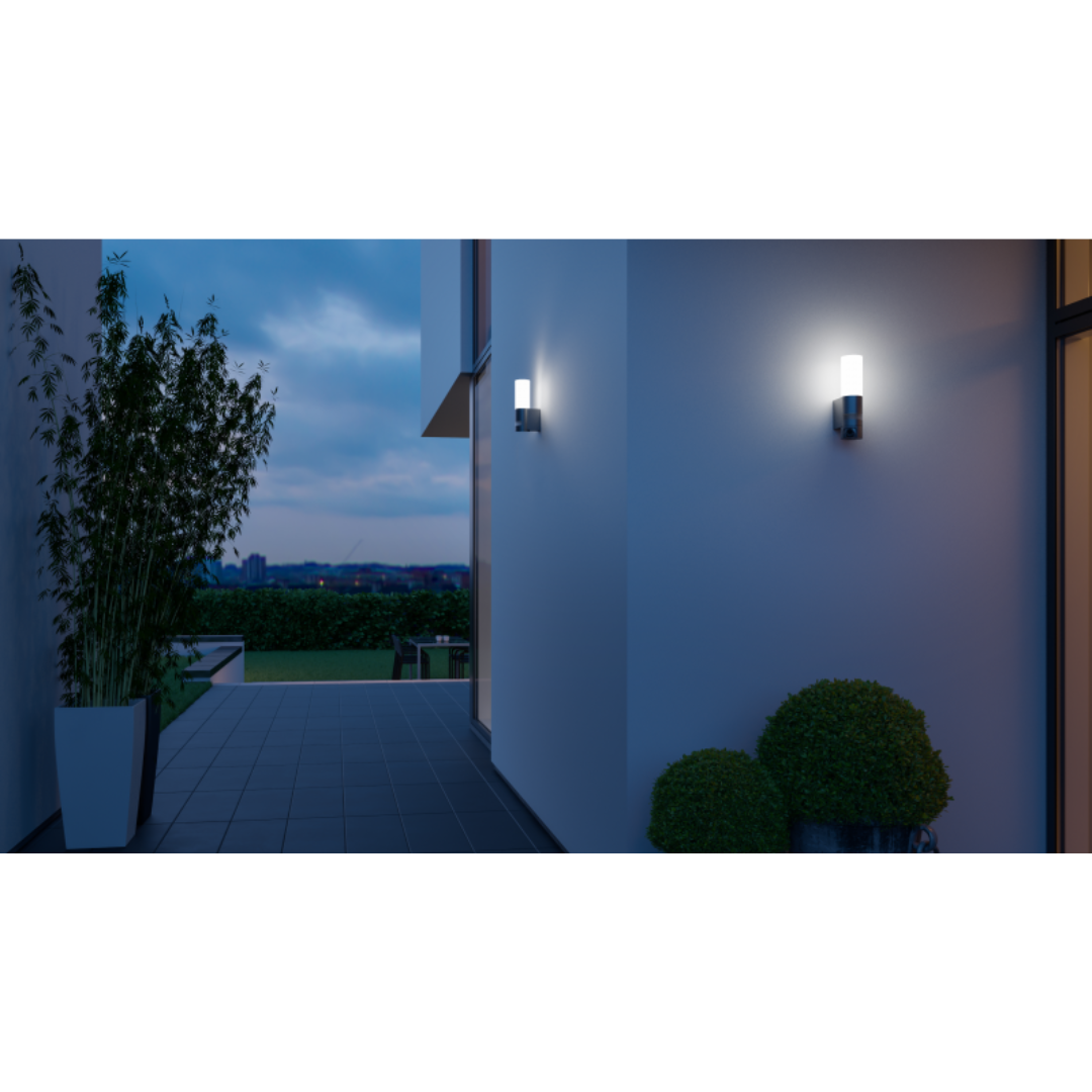 Āra sienas gaismeklis ar kustības sensoru, antracīts, LED, 11.3W, 3000K, 729lm, IP44, sensora attālums 10m un 180°, soft light start, L 605 S, STEINEL