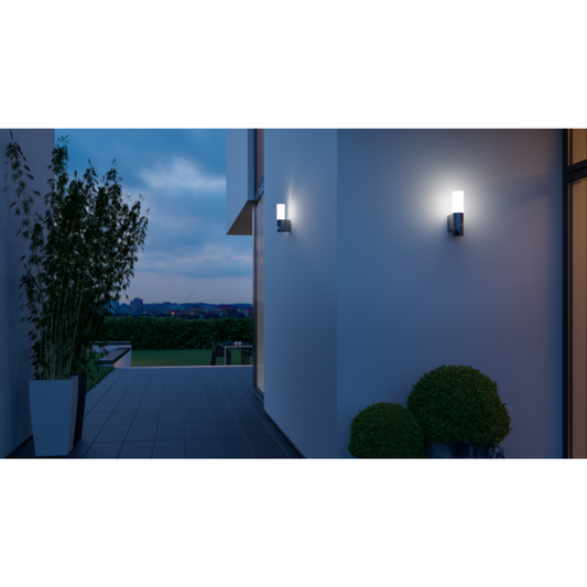Āra sienas gaismeklis ar kustības sensoru, antracīts, LED, 11.3W, 3000K, 729lm, IP44, sensora attālums 10m un 180°, soft light start, L 605 S, STEINEL